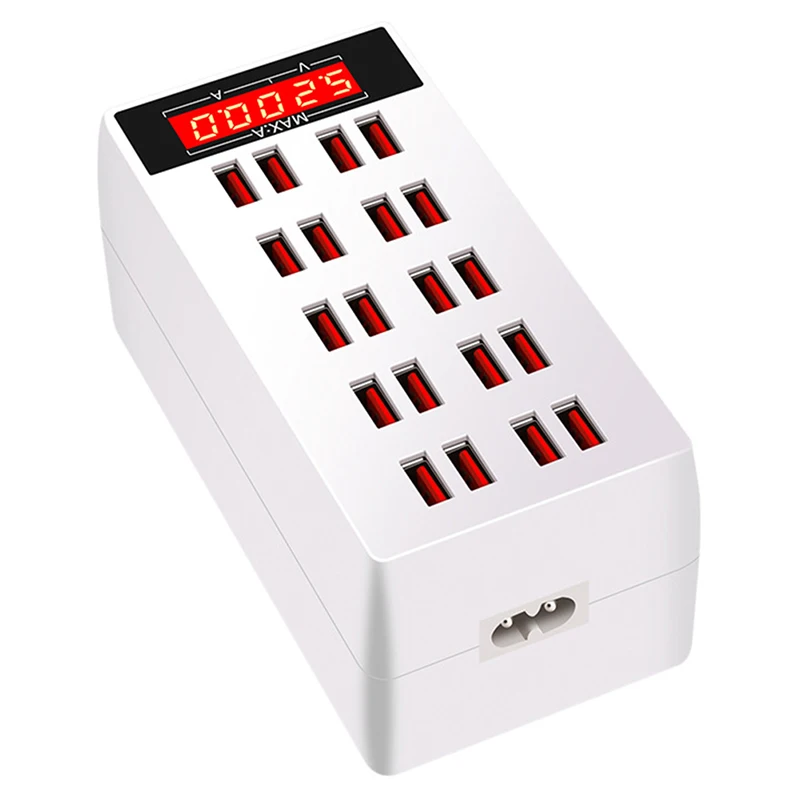 

20-Ports 100W USB Hub Phone Charger with LED Display Charging Dock Station Adapter @M23