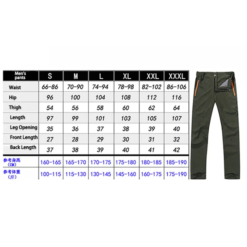 Hiking Pants Men Hiking Pants Quick Dry Trousers Mens Mountain Climbing Outdoor Pants Male Travel/Fishing/Trekking Stretch