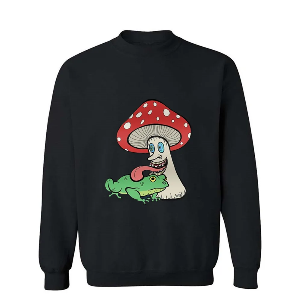 

Men's Football Shirt Off White Gym Couture Hip Hop Print Hoodie Men Mushroom Licking Toad Sudadera Hombre Billie Eilish