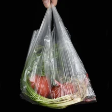 

100Pcs New Plastic Shopping Bag Useful Transparent Shopping Bag Supermarket Plastic Bags With Handle Food Packaging