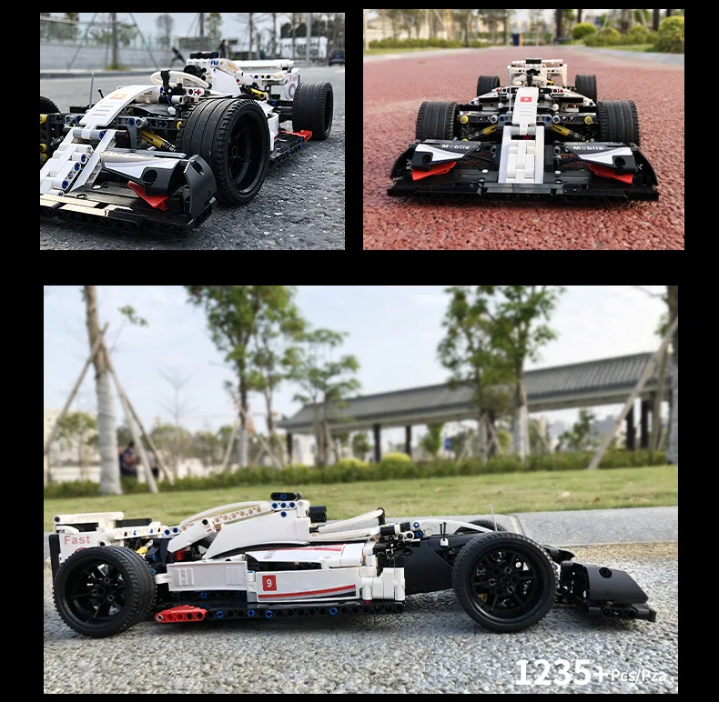 DHL Mold King 13117 1235 шт. City F1 Racing RC Car Technic электрические строительные блоки для