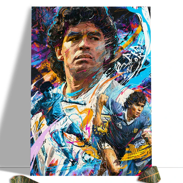 Diego Maradona Football Poster Canvas Comics Printed sports Decoration Painting Home Wall Living Study Room Child Room Bedroom 6