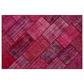 

Handmade Red Vintage Overdyed Patchwork Area Rug 120 X180 Cm-3'11''X5'11''