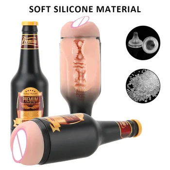 OLO Soft Ora Pussy Male Masturbator Cup Portable Beer Bottle Real Vagina Erotic Adult Toy Sex Toys for Men Sex Machine 4