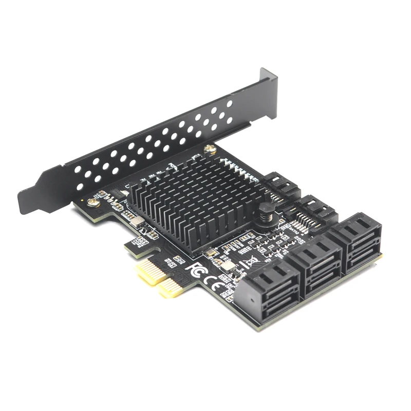 88SE9215 чип 8 портов SATA 3,0 Для PCIe Плата расширения PCI Express SATA адаптер SATA 3 конвертер с радиатором для HDD