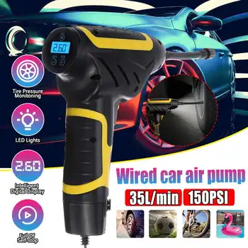 

12V 35L/min 120W wired Tyre Inflator Portable Compressor Digital Car Tyre Pump 150PSI LCD Display Rechargeable Air-Pump