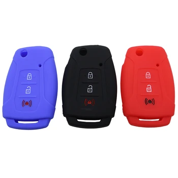 

3 Buttons flip folding remote key case smart silicone rubber key cover for Ssangyong 2015 2016 Tivoli Rexton Korando accessories