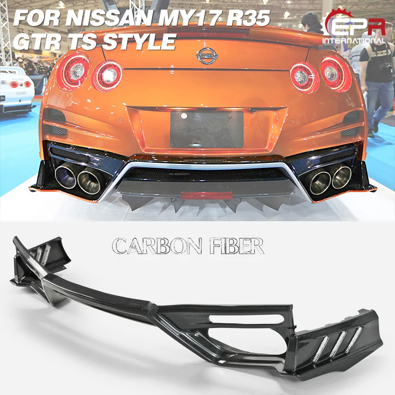 Углерод/Стекло волокна спойлер задней крышки для MY17 R35 GTR TS Стиль frp зад для губ(только в том случае, Применение с топ Secert задний бампер) средства ухода за кожей Комплект Гонки GT-R