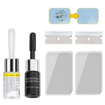 

Fluid Repair Fluid Kit Set Window Crack Chip 2 PCS Auto Automotive Glass