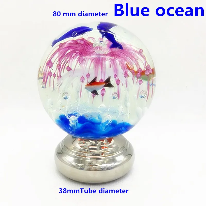 Хрустальный шар 304 из нержавеющей стали, соединительный шар для лестничных поручней, наружное ограждение, украшение интерьера - Цвет: 38mm Blue ocean