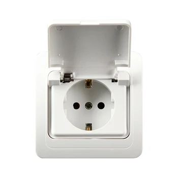 

AC 110 ~250V Dust-proof Outdoor Wall Power Socket 16A EU Standard- Outlet Useful