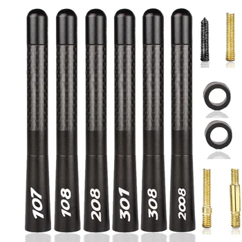 

Car Radio FM Antenna Cover 12cm 4.7 inch Carbon Fiber Decor Case for Peugeot GT 107 108 208 301 308 2008 GTLINE Car Accessories