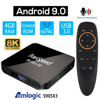 

Android 9.0 8K TV BOX Bluetooth 4.11000M 2.4Gand5G wifi Amlogic S905X3 Youtube 4GB 64GB 1080P H.265 4K Media player Set top box