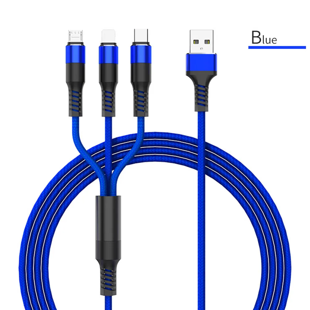 FDBRO 3 в 1, кабель Micro USB, зарядный кабель, телефонный кабель для iPhone XR 7, samsung, huawei, usb-кабель 3A, кабель USB type-C