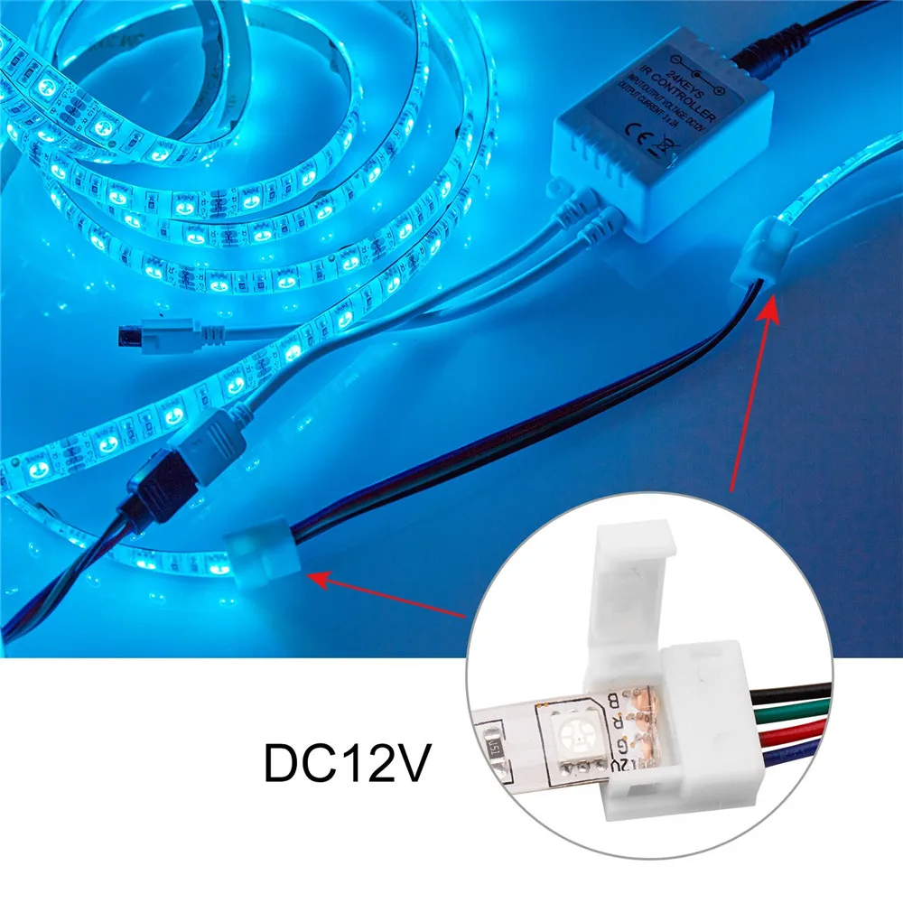 1 шт. RGB 5050 4-контактный светодиодный светильник 10 мм 4-контактный, включает в себя 12 разъемов без пайки светодиодный светильник, обеспечивает Большинство деталей для DIY