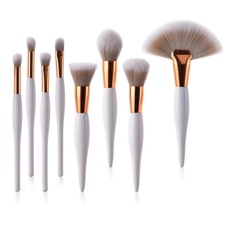 

8pcs Soft Makeup Brushes Kit Wood Handle Powder Foundation Eyeshadow Concealar Blending Brush Set for Women Cosmetic Tools