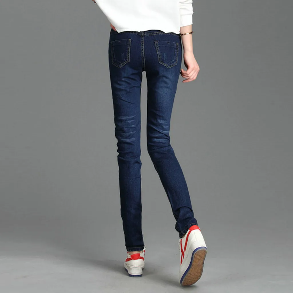 Зимние теплые бархатные женские брюки с высокой талией, джинсы, джинсовые брюки размера плюс, узкие брюки-карандаш с эластичной талией, женские джеггинсы