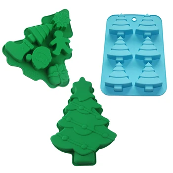 

Christmas Tree Silicone Cake Mould Bakeware Baking Decorating Tools Chocolate CupCake Soap Muffine Molds Ice Cream Tray
