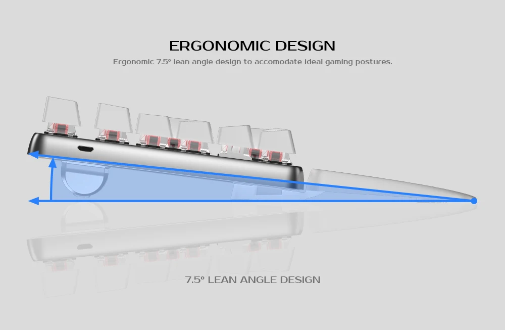  GameSir GK300 White Wireless Mechanical Gaming Keyboard 104 TTC Red Switches For Windows/ macOS/iOS