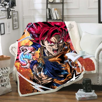 

Anime Dragon Ball 3D Printed Sherpa Blanket Couch Quilt Cover Travel Bedding Outlet Velvet Plush Fleece Blanket Bedspread style6