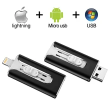USB Flash Drive USB Pendrive for iPhone Xs Max X 8 7 6 iPad 16/32/64/128 GB Memory Stick USB Key MFi Lightning Pen drive 256GB