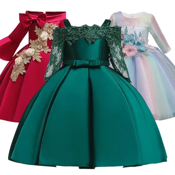 

Girls dresses Long section birthday wedding Girl floral Princess party dresses summer Kids baby girl dresses Children's Clothing