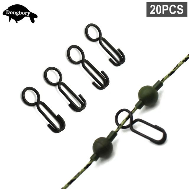 20Pcs Carp Fishing Accessories Micro Hooklink Rig Ring Clip Quick Change  Rolling Swivels Snap Clips Connector