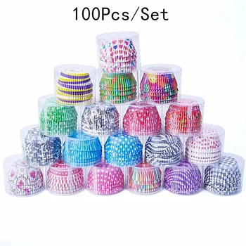 

Topbaking 100PCS Muffins Paper Cupcake Wrappers Baking Cups Cases Muffin Boxes Cake Cup Decorating Tools Kitchen Cake Tools