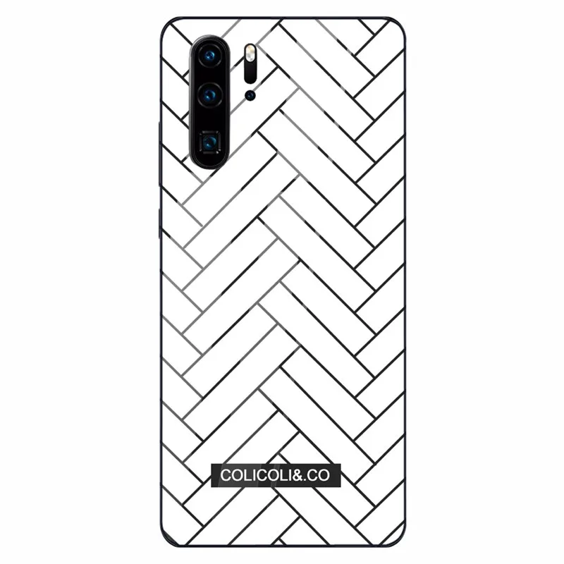Чехол из закаленного стекла для huawei P30 P20 mate 20 Lite классический черно-белый полосатый чехол для телефона для Nova 3 Honor 9 10 Lite 8x