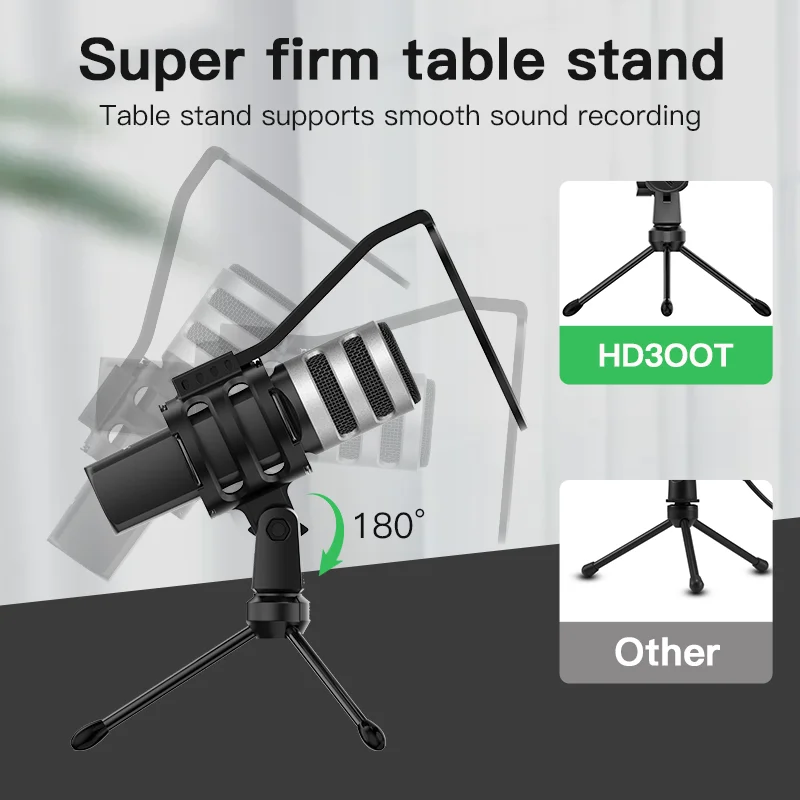 XIAOKOA Recording Condenser Microphone For Pc Mic Holder USB plug Laptop Recording Studio Singing Gaming Streaming Mikrofon