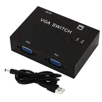 

2 Port VGA Video Switch Box Selector Adapter Selector VGA Manual Sharing Selector Switch 2 In 1 Out for LCD PC Video Converter
