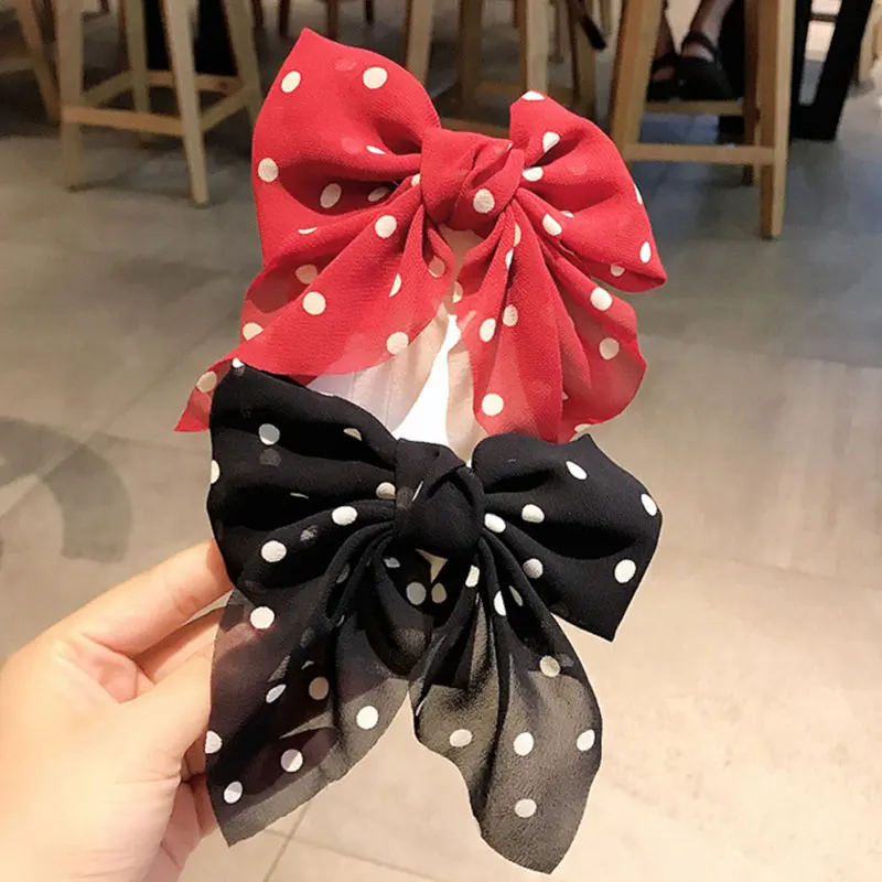 Girls New Oversized Bow Knot Hairgrips Linen Barrette Hair Clip Ponytail Women Elegant Headwear Hairpins Hair Red White Acessory hair ties for women