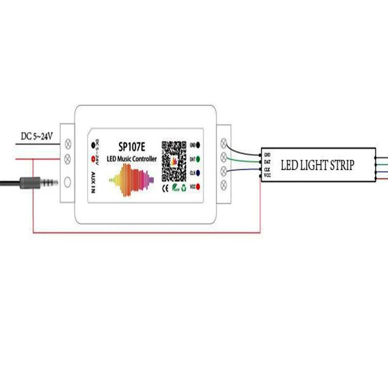 Полноцветный светодиодный музыкальный контроллер SP107E пиксельные IC SPI