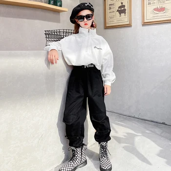 

Girls Turtleneck Short Hoodies Solid Long Sleeve Kids Spring and Autumn Clothes 3-15 Years Old Children's Clothing for Girl