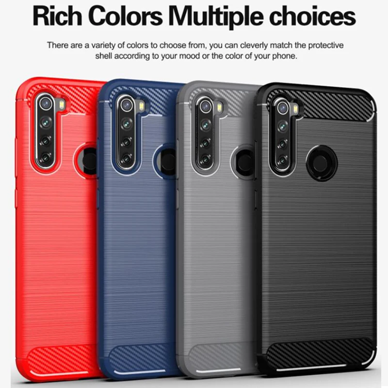 Чехол для Redmi Note 8T силиконовый чехол из углеродного волокна ТПУ с амортизацией и