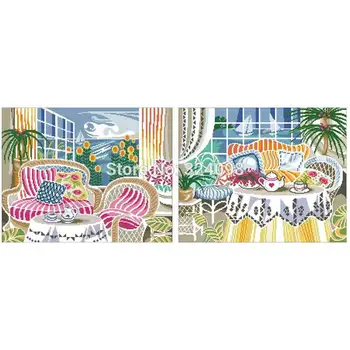 

Sunny living room patterns Counted Cross Stitch 11CT 14CT 18CT DIY Chinese Cross Stitch Kits Embroidery Needlework Sets