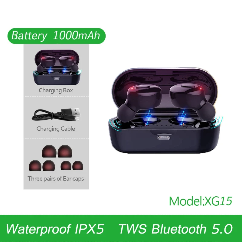D CBAOOO TWS 5,0, Bluetooth наушники, гарнитура, мощный светодиодный дисплей, беспроводные наушники, IPX7, водонепроницаемые спортивные наушники, стерео, бас, наушник - Цвет: D