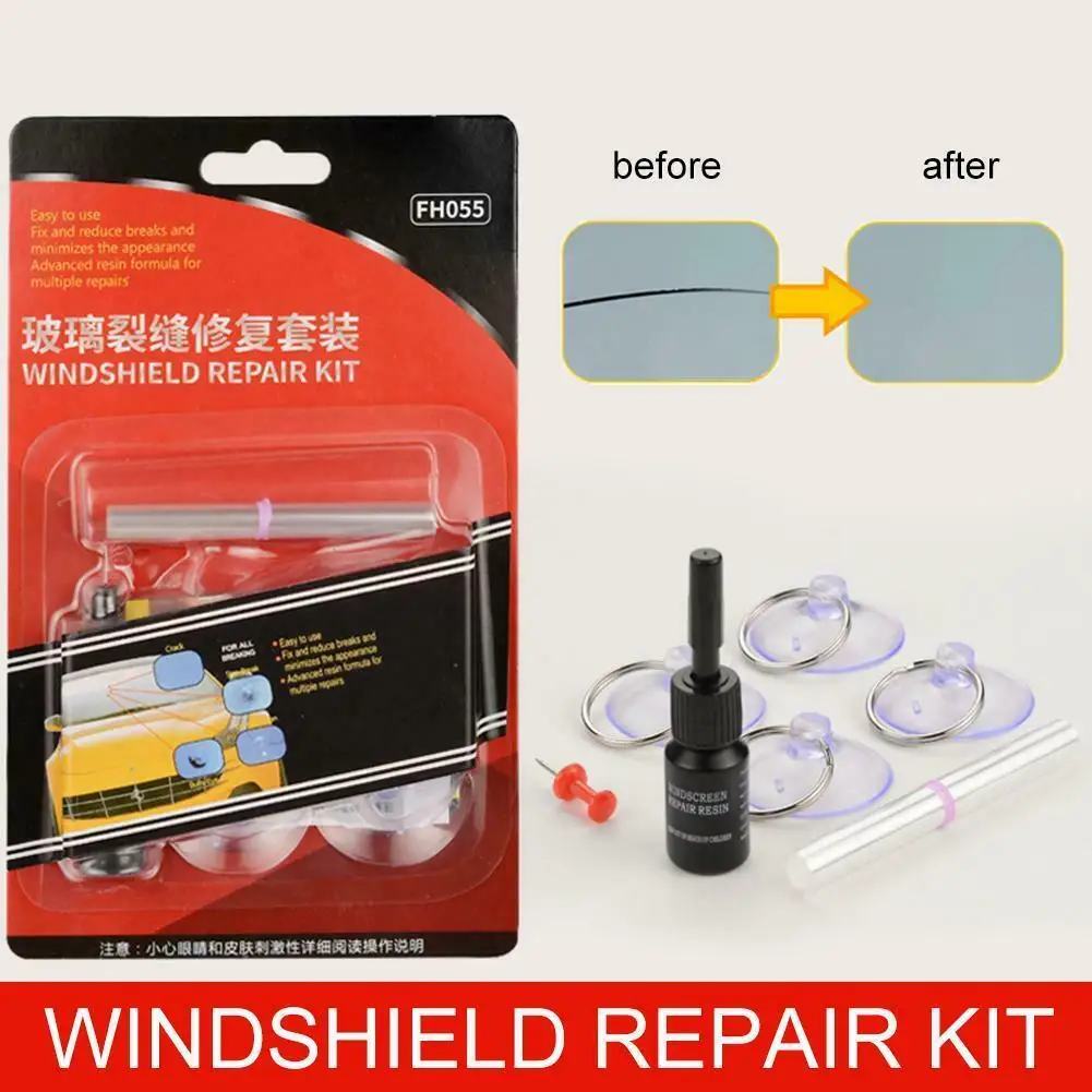 

DIY Long Crack Sealer Repair Solution Automotive Windshield Window Glass Tools