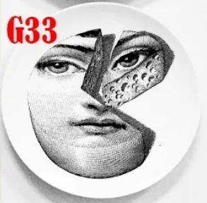 Новые 8 дюймов Milan rosenthal Piero fornasetti керамические тарелки черно-белые иллюстрации подвесные блюда образец комнаты дома отель украшения 10 - Цвет: 33