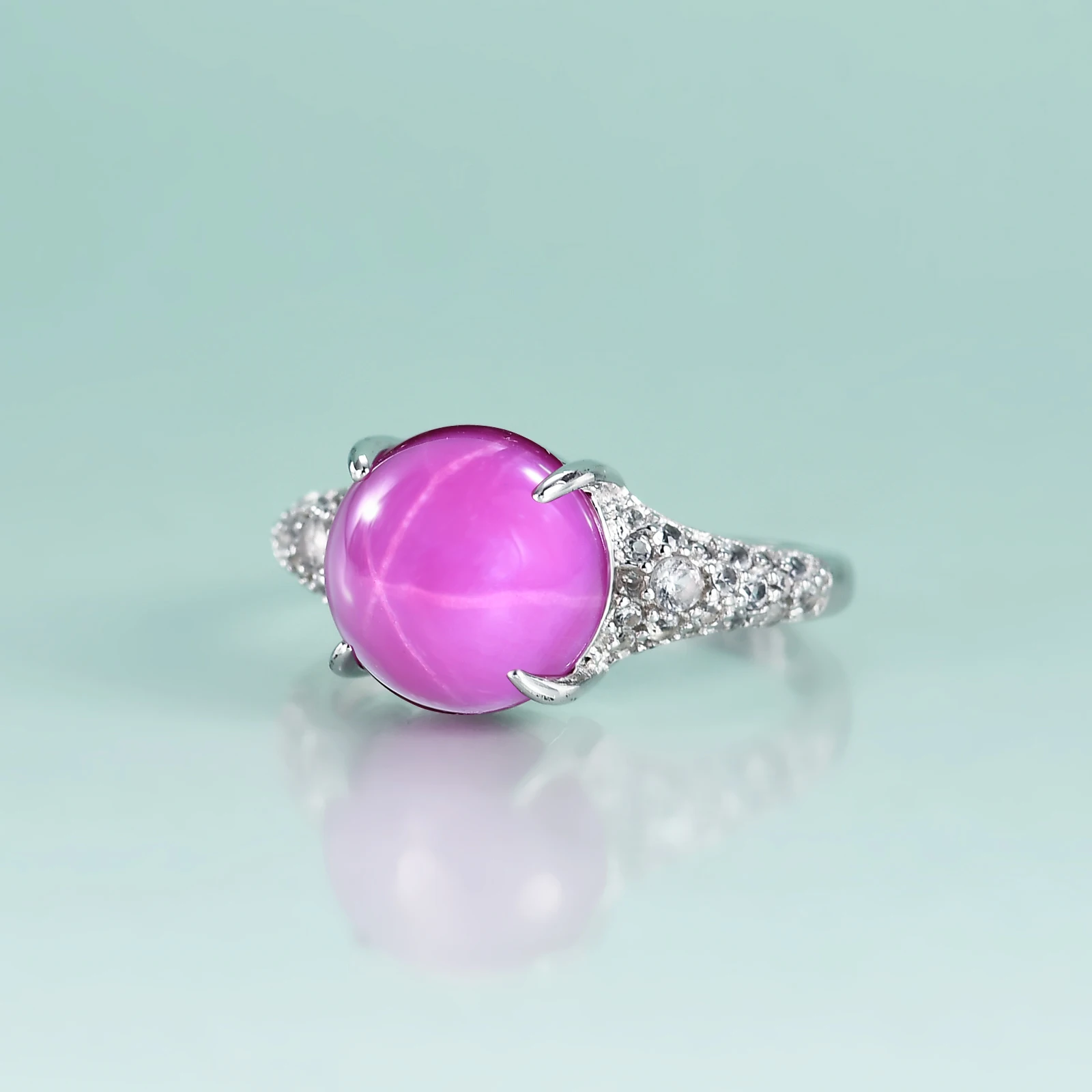 Buy Lindy Pink Star Sapphire Ring, Star Sapphire Ring, Handmade Ring, 6  Rays Star Sapphire, 925 Sterling Silver, Star Gemstone, Gift for Her Online  in India - Etsy