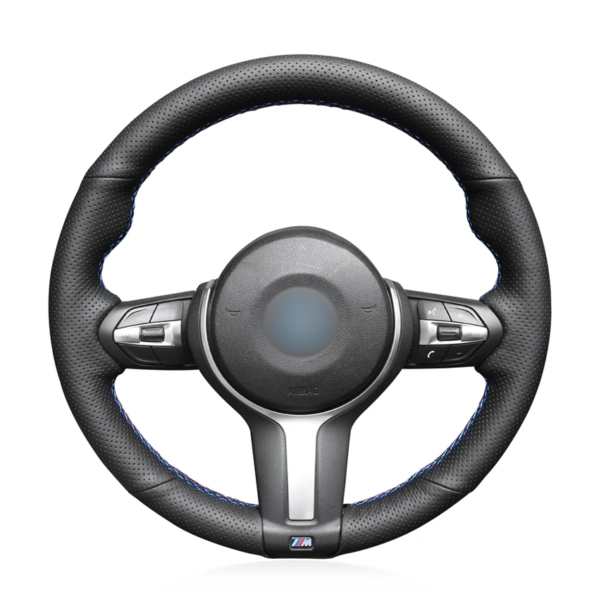 Best Hand Sew Black Genuine Leathe Car Steering Wheel Cover for BMW M Sport F30 F31 F34 F10 F11 F07 F45 F46 F22 F23 M235i M240i