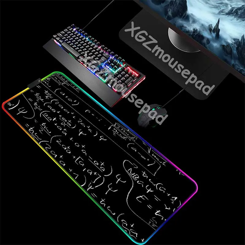 XGZ на заказ большой RGB коврик для мыши черный замок край математический символ