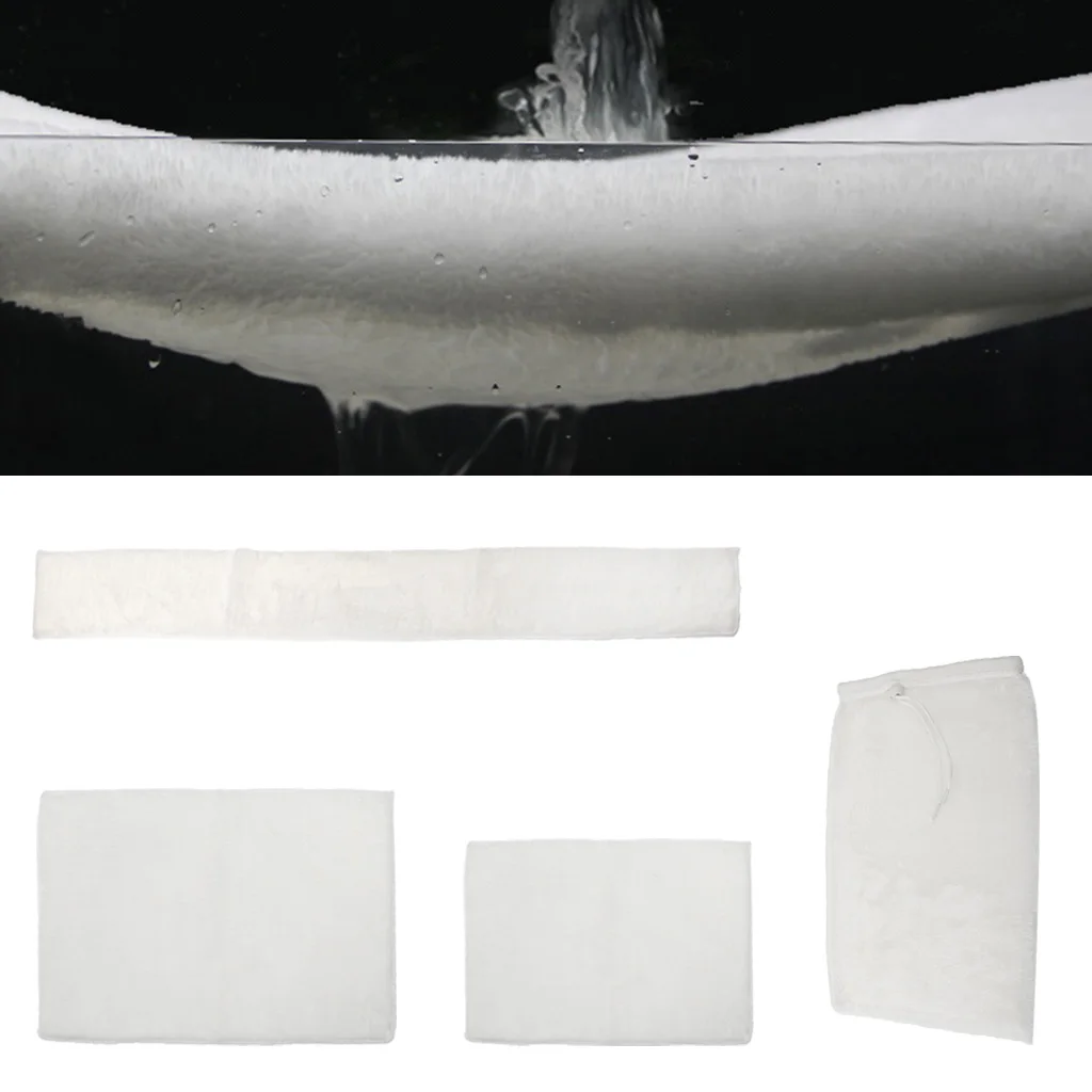 Reusable Fiber Aquarium Filters Carpet Fish Tank Blanket Rug Pad Filtration Bags, 4 Styles Available