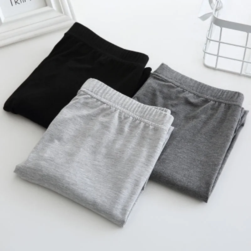 New Autumn Winter Fashion Black Grey Elastic Low Waist Knitted Jogger Pants Leggings Thin Modal Pants Women Slim Leggings