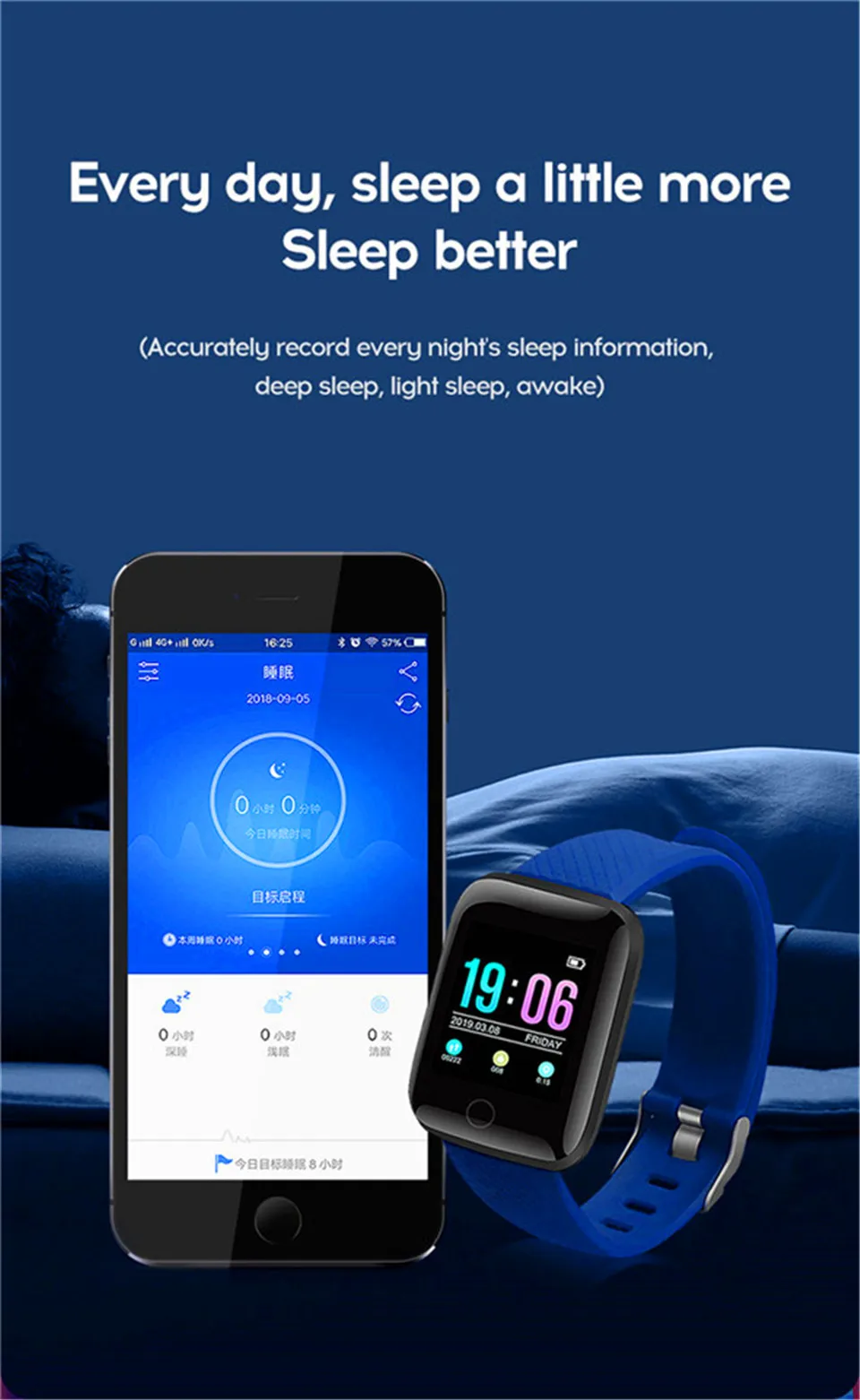 14-130435 Smart Wristband Heart Rate Monitor Smart Fitness Bracelet Blood Pressure Waterproof IP67 Fitness Tracker Watch For Women Men