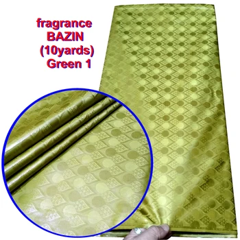 

Green Latest Pattern Austria Quality Bazin Riche Fabric (Similar to Getzner) Soft Guinea Brocade 100% Cotton With Perfume Damask