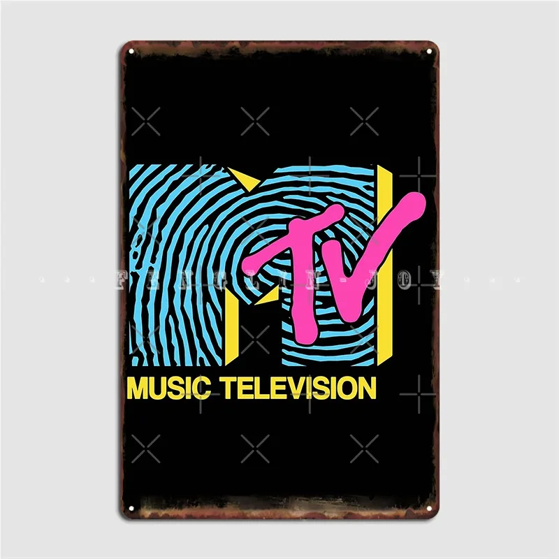 

Mtv Fingerprint 80s Design Metal Sign Wall Pub Kitchen Vintage Poster Tin Sign Posters