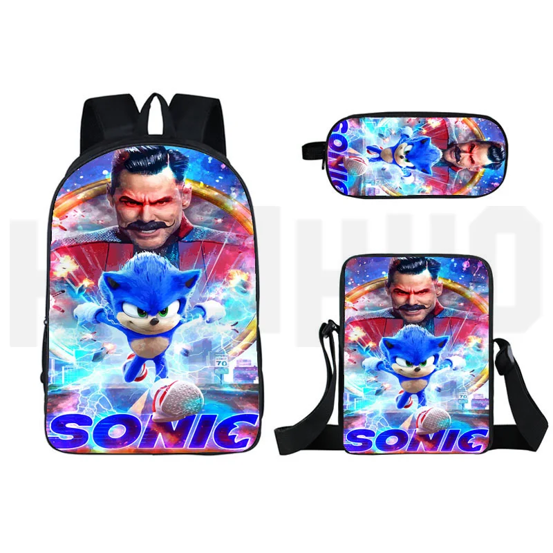 Школьные ранцы для девочек подростков с 3D рисунком рюкзак книг аниме Sonic Boom Hedgehogs 3