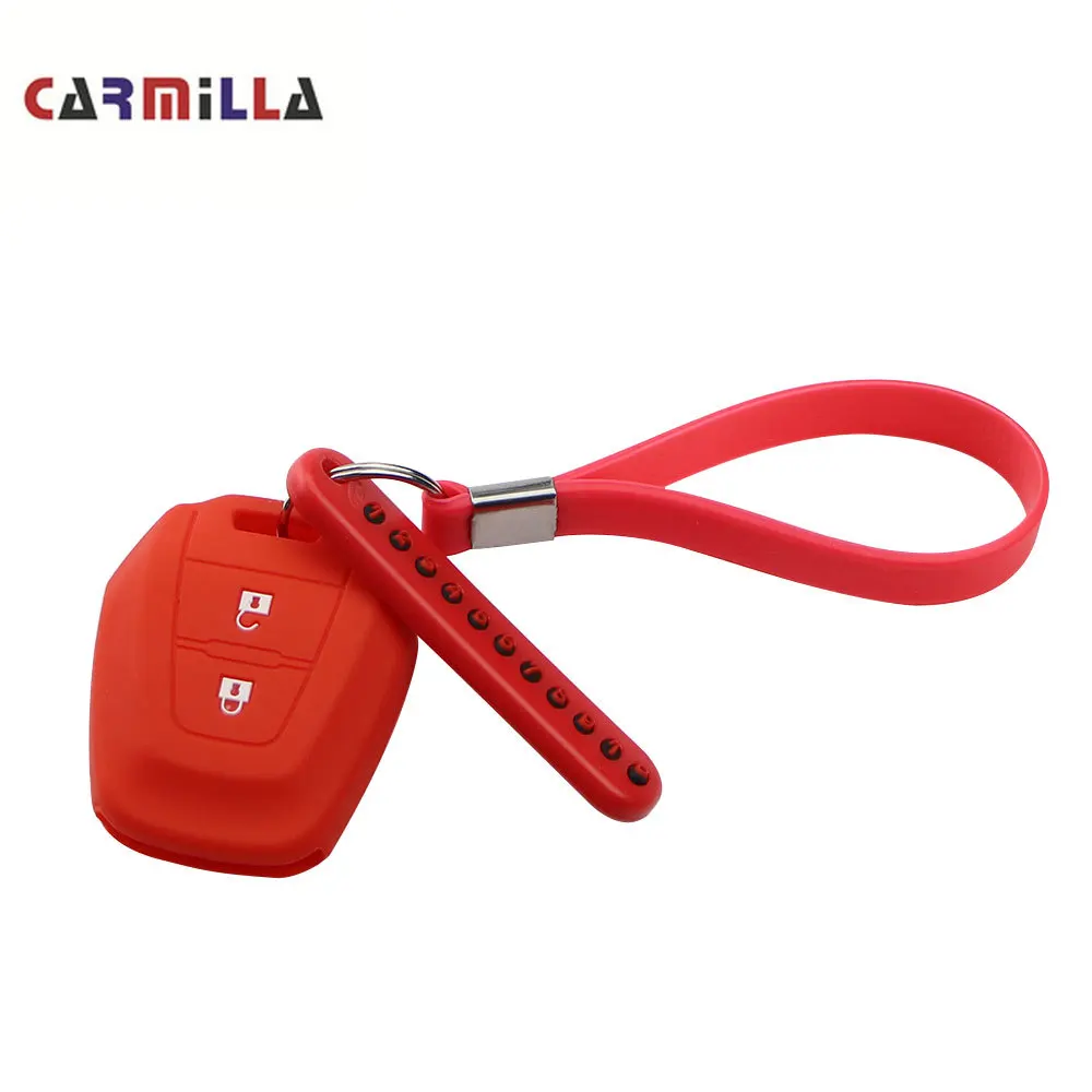 

Silicone Car Key Cover Case KeyChain Phone Number Cards Fit for Isuzu DMAX MUX Truck 2 Buttons Remote Key Accessories