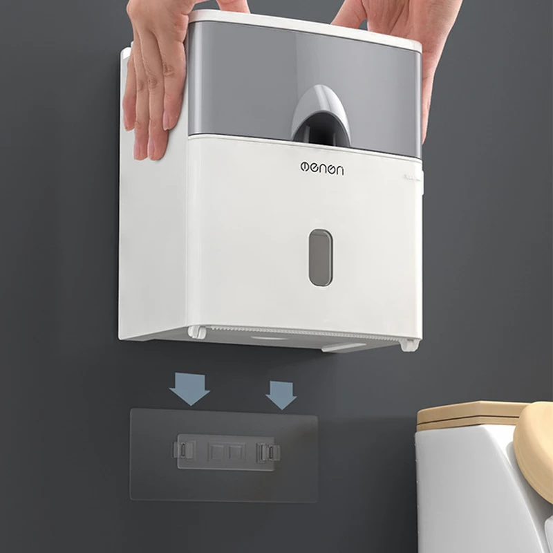 Toilet Paper Holder Waterproof Wall Mount Shelf Tray